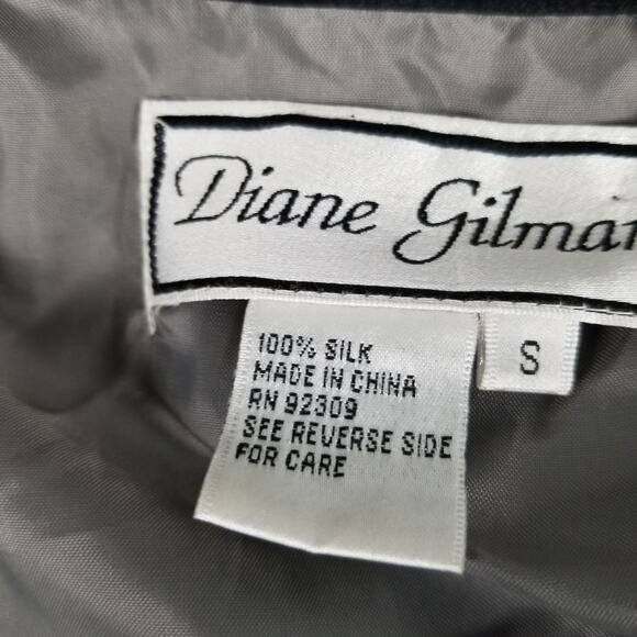Diane Gilman Black White Gray Zebra BOHO Silke Jacket Windbreaker Nice Size S - Picture 4 of 4
